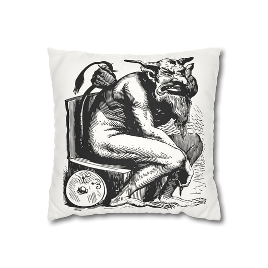 Belphégor from Dictionnaire Infernal 1863 — Victorian gothic sloth demon engraving throw pillow | hero