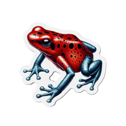 3-x-3-Die-Cut-1-pc Stickers Strawberry Poison Dart Frog Vinyl Magnet | Quirky Frog Gift for Biology Nerds | Magnetized Fun