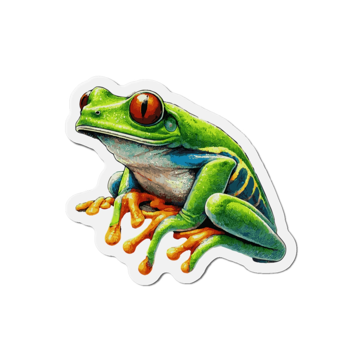 Stickers Red-Eyed Tree Frog Vinyl Magnet | Quirky Frog Gift for Biology Nerds | Magnetized Fun