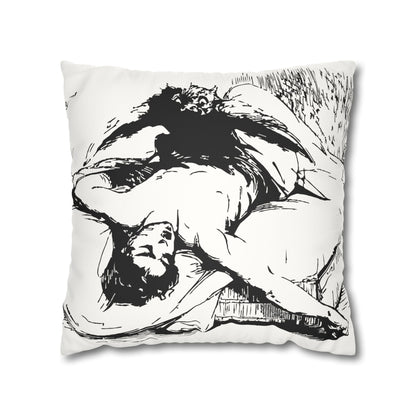 Ephialtes from Dictionnaire Infernal 1863 — Victorian gothic nightmare engraving throw pillow | variant