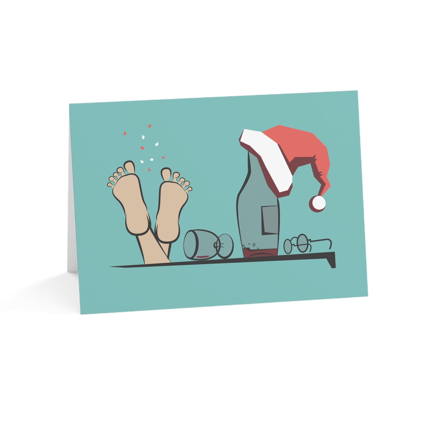 7-x-5-Horizontal-Coated-one-side-10-pcs Paper products Merry Holidays from Drunk Santa | Eco-Friendly Greeting Cards | Christmas Card Sets with Envelopes for Drinkers