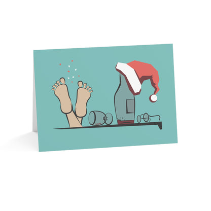 7-x-5-Horizontal-Coated-one-side-10-pcs Paper products Merry Holidays from Drunk Santa | Eco-Friendly Greeting Cards | Christmas Card Sets with Envelopes for Drinkers