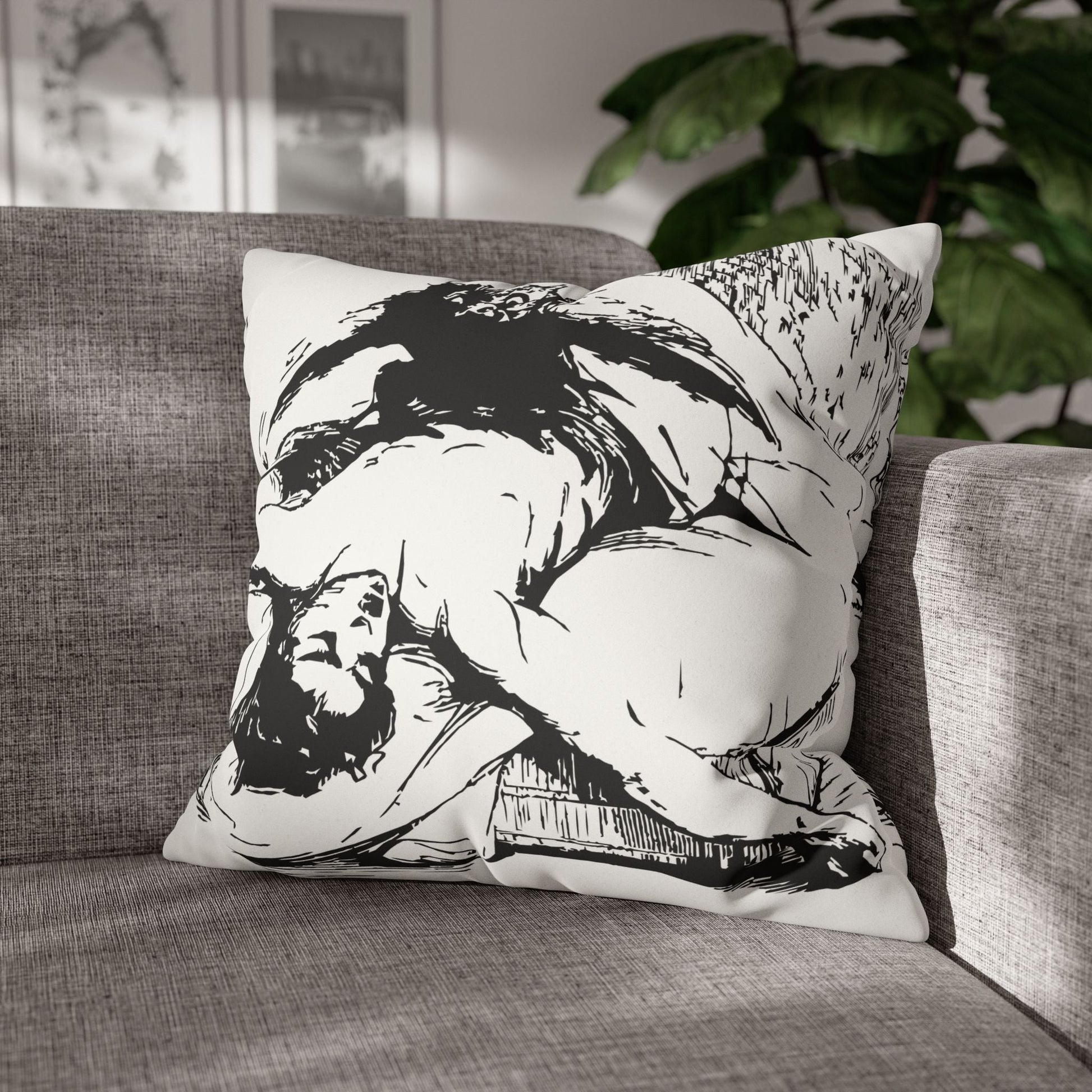 Ephialtes from Dictionnaire Infernal 1863 — Victorian gothic nightmare engraving throw pillow | scene
