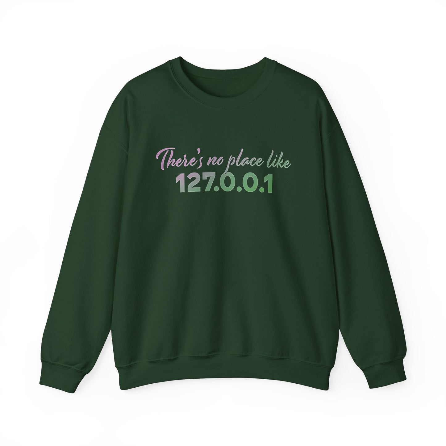 Unisex crewneck sweatshirt with 127.0.0.1 localhost print, cozy geeky pullover for programmers and tech lovers | variation