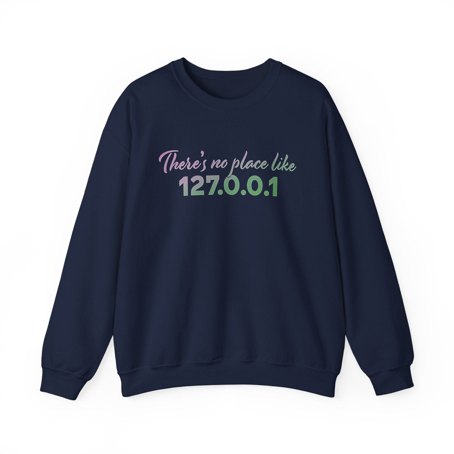 Unisex crewneck sweatshirt with 127.0.0.1 localhost print, cozy geeky pullover for programmers and tech lovers | variation