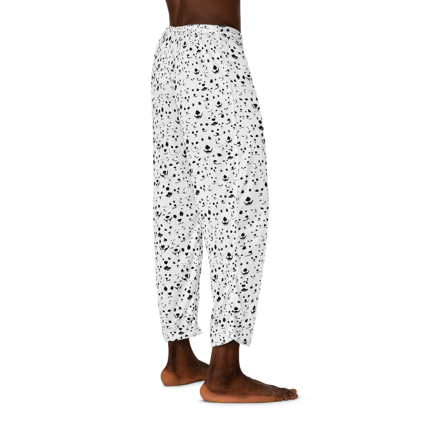 Black & White Pet Faces Pajama Pants | Funny Dog Lover Sleepwear | back side shot right