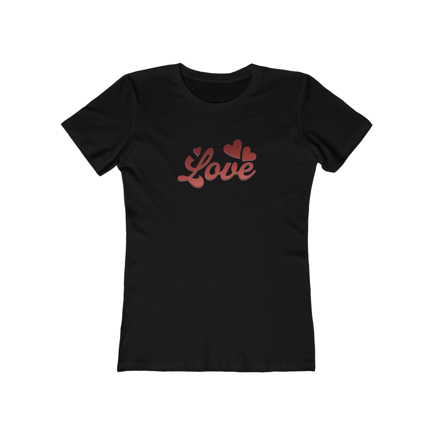 Solid-Black-3XL T-Shirt Bursting with Love Women’s Boyfriend Tee | Romantic Valentine’s Shirt | Red & Pink for Feb 14