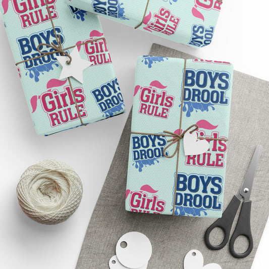 Girls Rule Boys Drool Wrapping Paper — product image