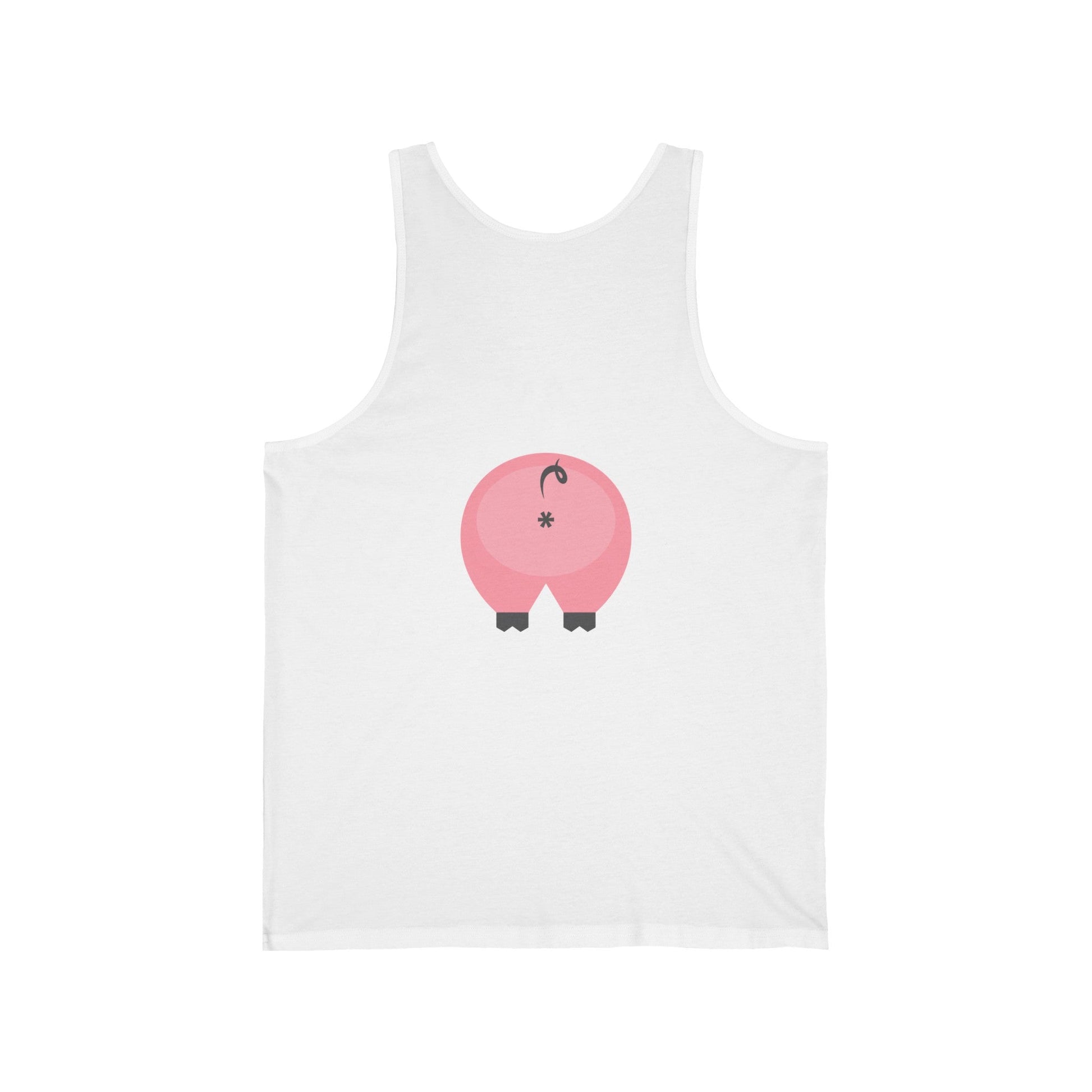2XL / White Clothing Stuff > Shirts & Tops > Jersey Tank Top Funny Pig Butt Jersey Tank Top – Cheeky Gift for Animal Lovers