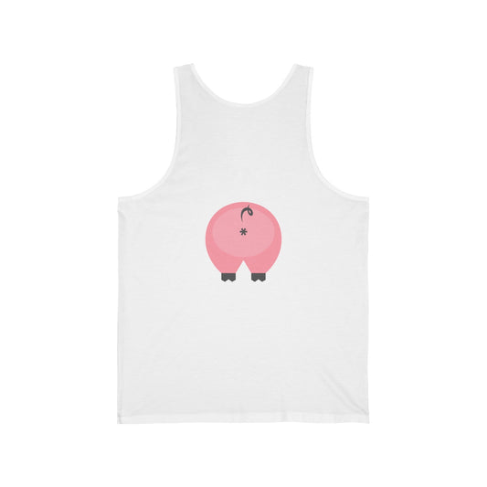 2XL / White Clothing Stuff > Shirts & Tops > Jersey Tank Top Funny Pig Butt Jersey Tank Top – Cheeky Gift for Animal Lovers