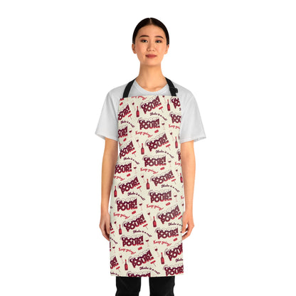 All Over Prints Cheers to a Good Pour | Wine-Themed Kitchen Apron | Adjustable Cooking & Grilling Apron