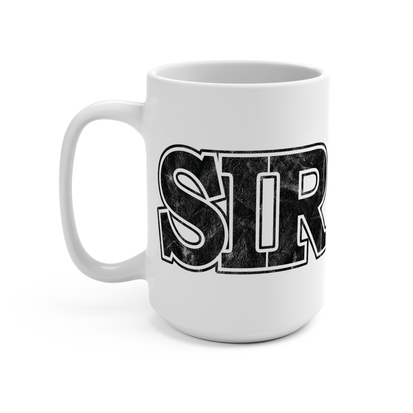Sir 15oz Coffee Mug with Distressed Typography