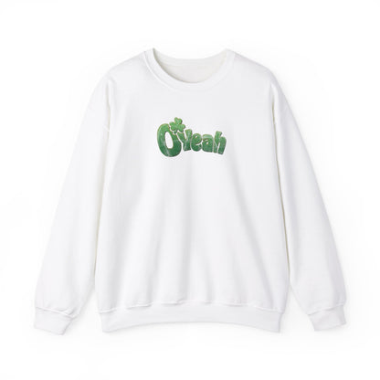 O'Yeah Retro Distressed Sweatshirt | Vintage-Looking Irish Crewneck | St. Patrick's Day Pullover