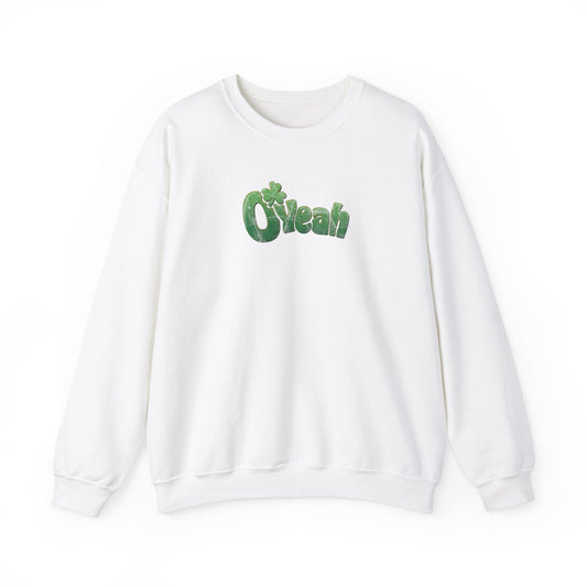 O'Yeah Retro Distressed Sweatshirt | Vintage-Looking Irish Crewneck | St. Patrick's Day Pullover