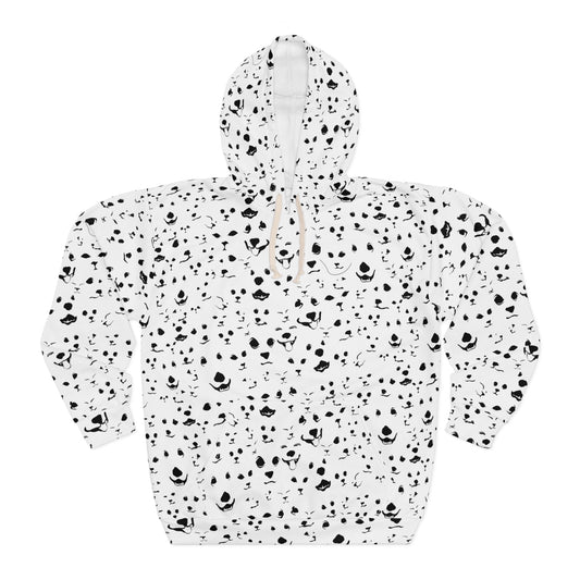 Black & White Animal Faces Hoodie | Funny Pet Lover Gift | front short