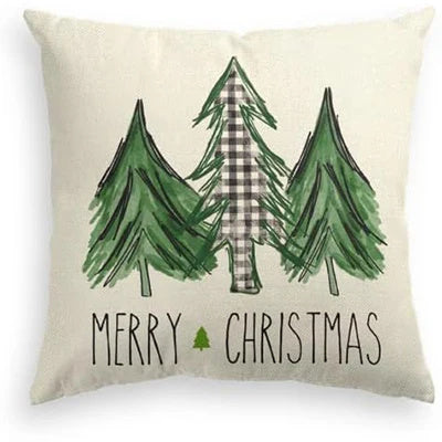 Home Decor Green Christmas Pillow Covers | Happy Holidays Country Nerds | Let It Snow, It's Wintertime, Joy to the World, Oh Tannenbaum