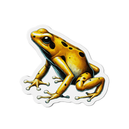 3-x-3-Die-Cut-1-pc Stickers Golden Poison Dart Frog Vinyl Magnet | Quirky Frog Gift for Biology Nerds | Magnetized Fun