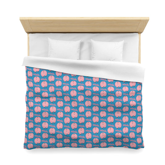 King / White Home Stuff > Bed & Bath > Microfiber Duvet Cover Funny Pig Butt Pattern Microfiber Duvet Cover – Quirky Bedding for Animal Lovers
