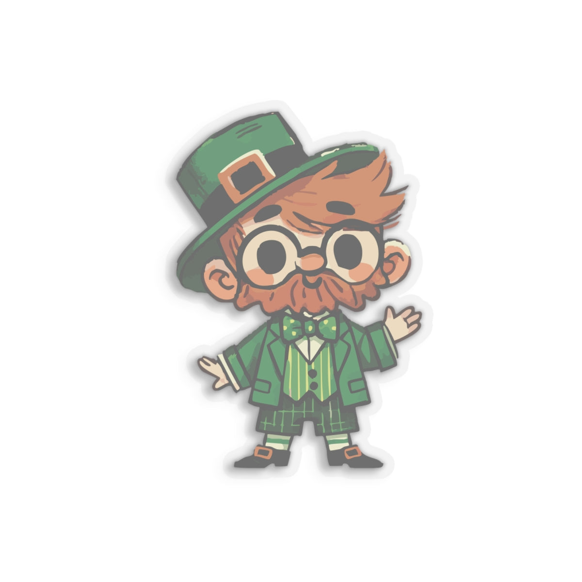 Nerdy Leprechaun Vinyl Sticker | Adorable St Patrick's Day Fun