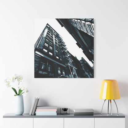 SoHo NYC Grunge Square Stretched Canvas Print — Graphic — Detail