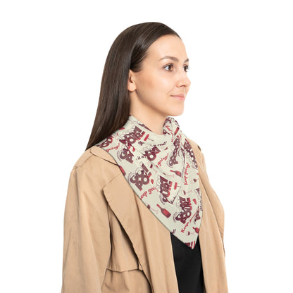 Accessories Cheers to a Good Pour | Wine-Themed Fashion Scarf | Lightweight Voile or Chiffon for National Red Wine Day