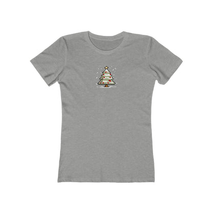 Heather-Grey-3XL T-Shirt 8-Bit Xmas Tree Women's T-Shirt | Slim Fit Shirt | Graphic Tee for Feminine Ladies