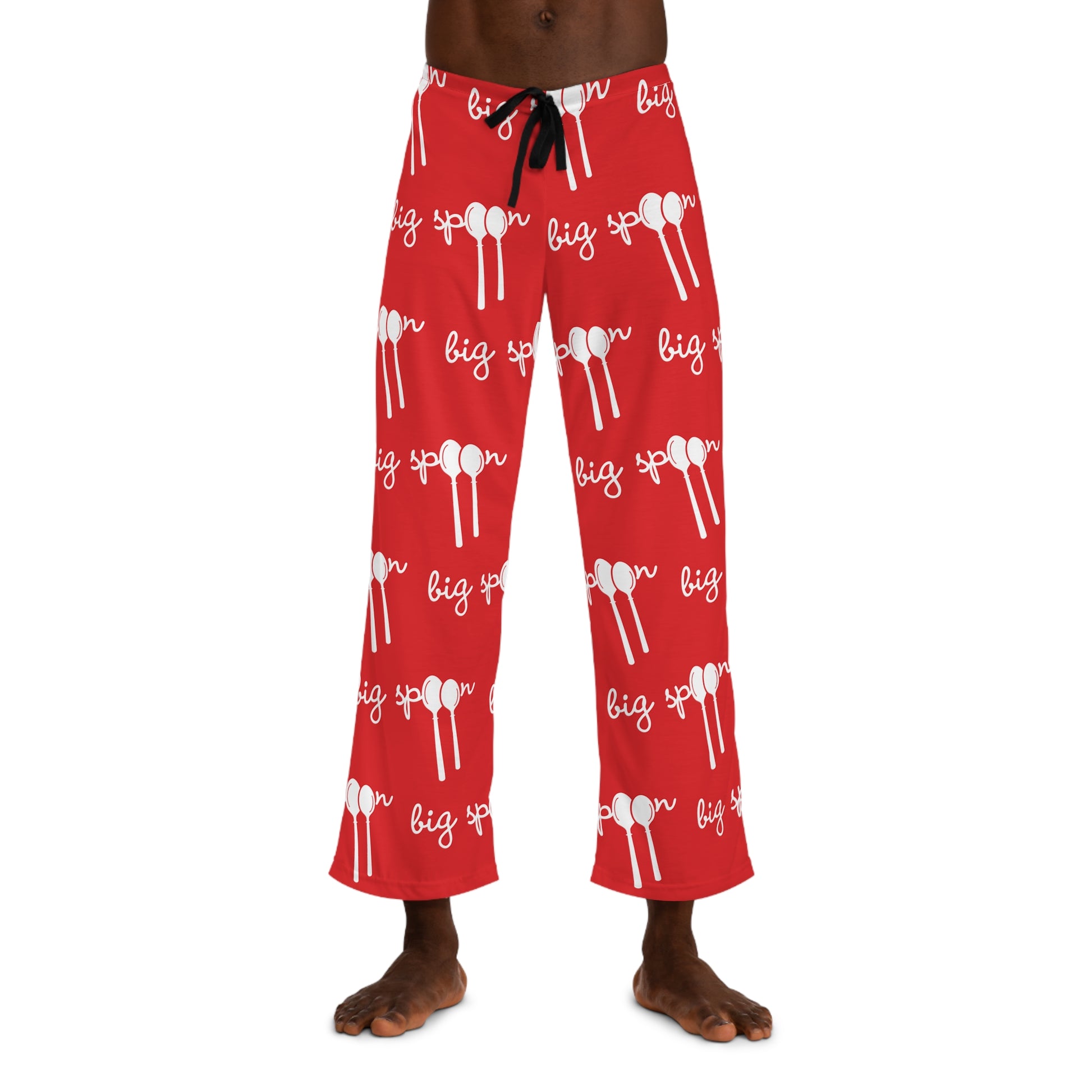 All Over Prints Men’s ‘Big Spoon’ Red Pajama Bottoms | Loungewear for Big & Little Spoons | Perfect Valentine’s Day Gift for Couples