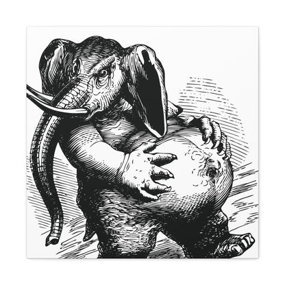 Behemoth from Dictionnaire Infernal 1863 — Victorian gothic elephant engraving canvas wall art | variant