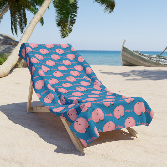 36" × 72" Home Stuff > Outdoor Living > Plush Beach Towel Funny Pig Butt Pattern Plush Beach Towel – Quirky Beach Gear for Animal Lovers