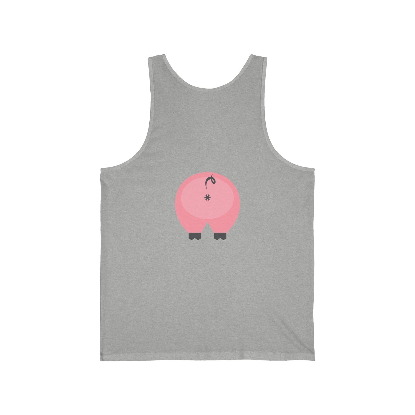 2XL / Athletic Heather Clothing Stuff > Shirts & Tops > Jersey Tank Top Funny Pig Butt Jersey Tank Top – Cheeky Gift for Animal Lovers