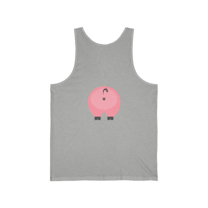 2XL / Athletic Heather Clothing Stuff > Shirts & Tops > Jersey Tank Top Funny Pig Butt Jersey Tank Top – Cheeky Gift for Animal Lovers