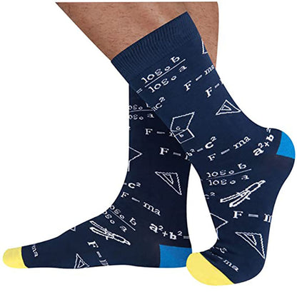 Dark-Blue-7 Accessories & Shoes Math Nerd Socks - Combed Cotton Footwear for Mathematicians | Geometry, Algebra, & Calculus Designs