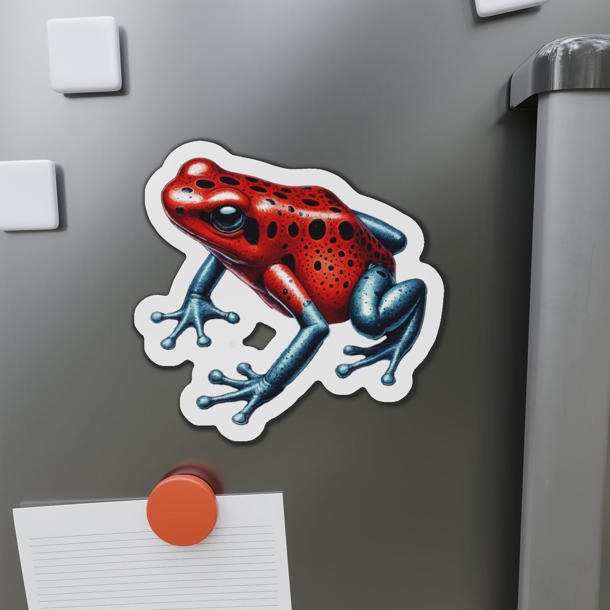 Stickers Strawberry Poison Dart Frog Vinyl Magnet | Quirky Frog Gift for Biology Nerds | Magnetized Fun