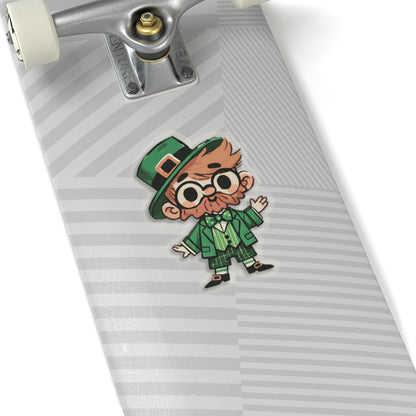 Nerdy Leprechaun Vinyl Sticker | Adorable St Patrick's Day Fun