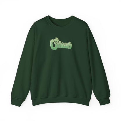 O'Yeah Retro Distressed Sweatshirt | Vintage-Looking Irish Crewneck | St. Patrick's Day Pullover