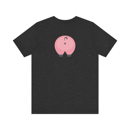 Heather Dark Grey / 3XL Clothing Stuff > Shirts & Tops > Short Sleeve Jersey Tee Funny Pig Butt Short Sleeve Jersey Tee – Cheeky Gift for Animal Lovers