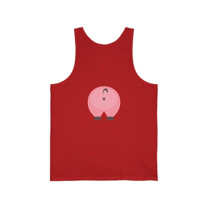 XL / Red Clothing Stuff > Shirts & Tops > Jersey Tank Top Funny Pig Butt Jersey Tank Top – Cheeky Gift for Animal Lovers