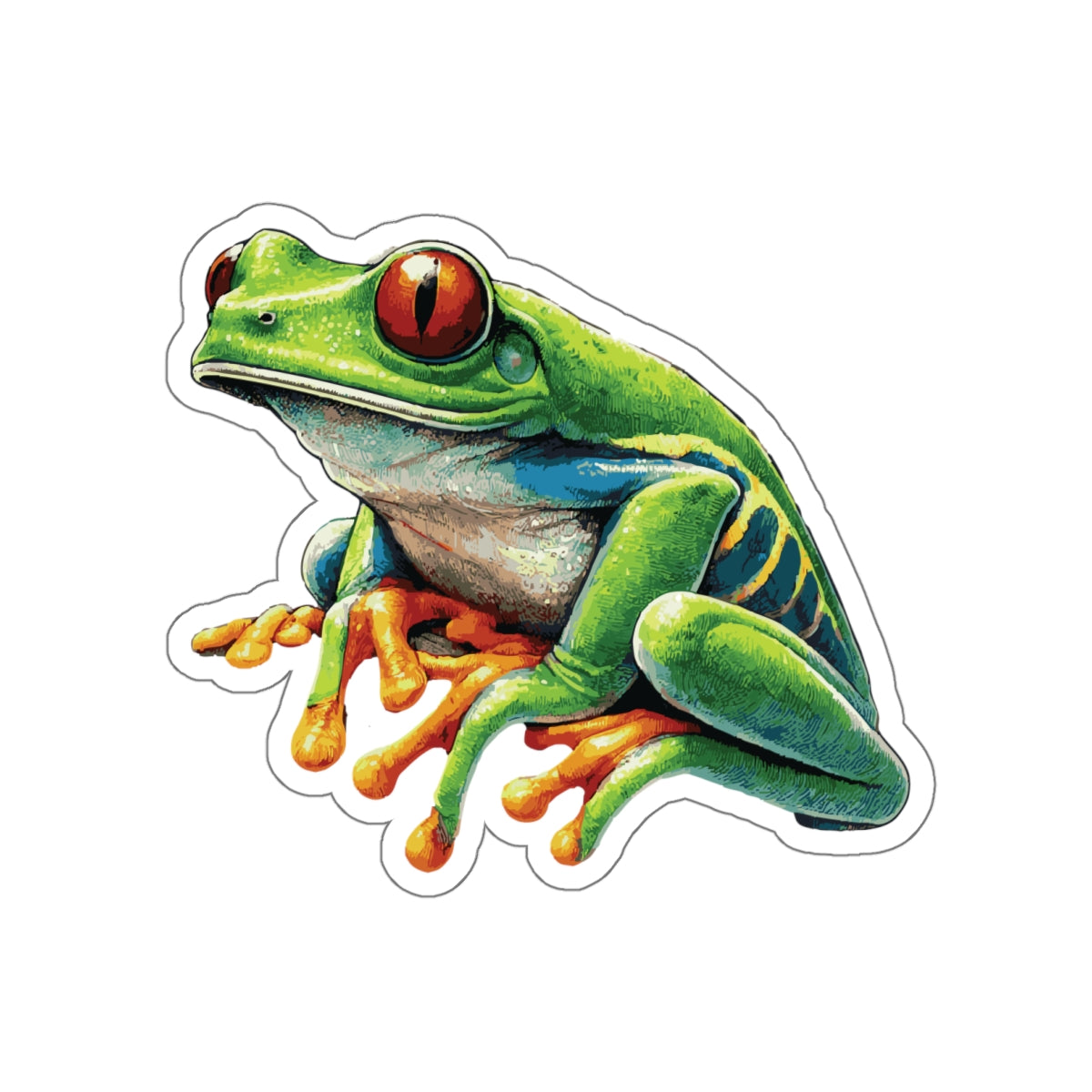 Red-Eyed Tree Frog Stickers | Quirky Frog Gift for Biology Nerds | Peel-and-Play Fun