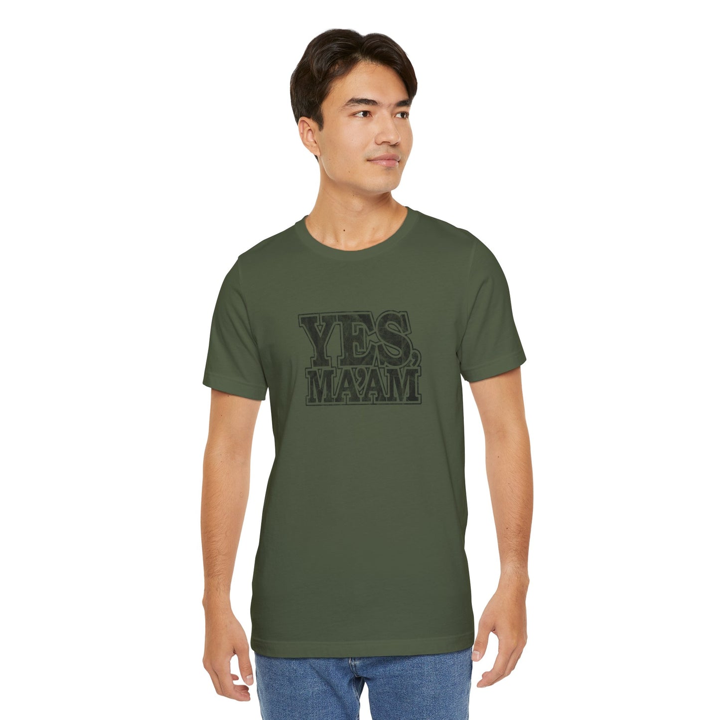 T-Shirt Yes Ma'am! Alpha Female Military Nerd T-Shirt | Distressed Command Tees for Army Families