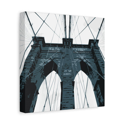Brooklyn Bridge NYC Square Stretched Canvas Print — Graphic — Front
