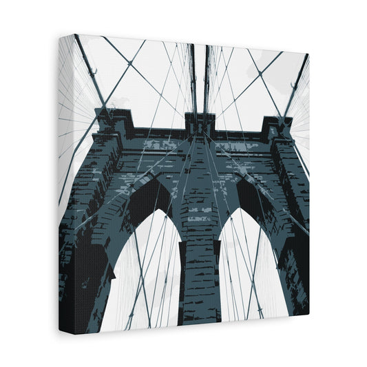 Brooklyn Bridge NYC Square Stretched Canvas Print — Graphic — Front