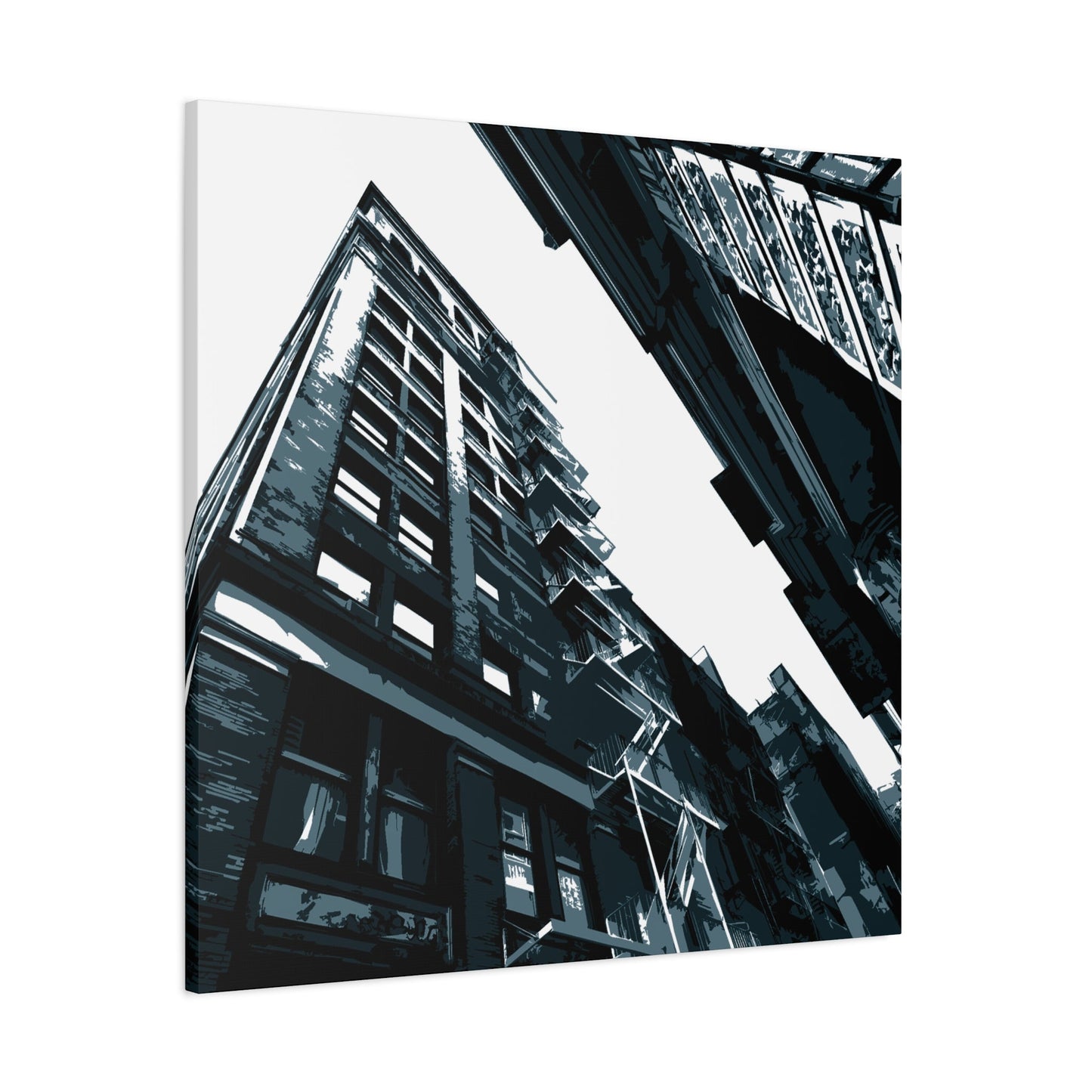 SoHo NYC Grunge Square Stretched Canvas Print — Graphic — Detail