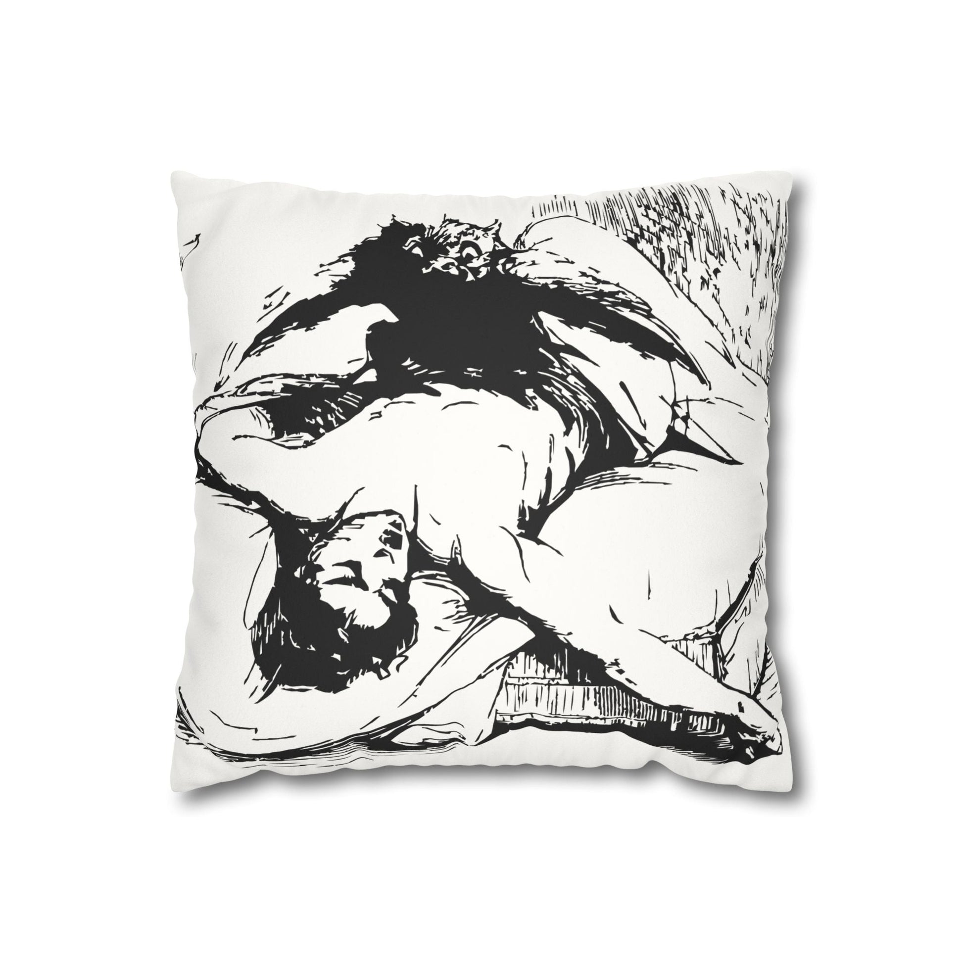 Ephialtes from Dictionnaire Infernal 1863 — Victorian gothic nightmare engraving throw pillow | hero