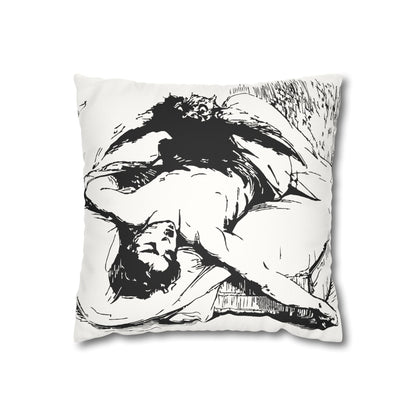 Ephialtes from Dictionnaire Infernal 1863 — Victorian gothic nightmare engraving throw pillow | hero
