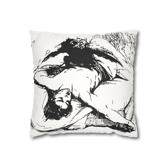 Ephialtes from Dictionnaire Infernal 1863 — Victorian gothic nightmare engraving throw pillow | hero