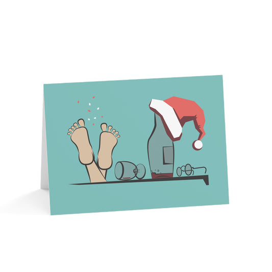 Paper products Merry Holidays from Drunk Santa | Eco-Friendly Greeting Cards | Christmas Card Sets with Envelopes for Drinkers