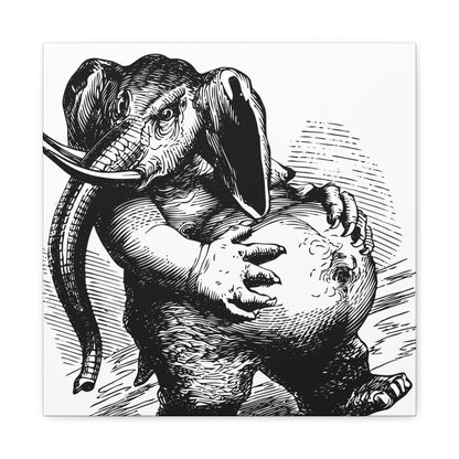 Behemoth from Dictionnaire Infernal 1863 — Victorian gothic elephant engraving canvas wall art | variant