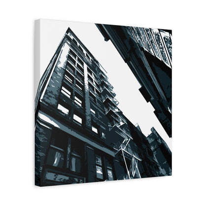 SoHo NYC Grunge Square Stretched Canvas Print — Graphic — Detail