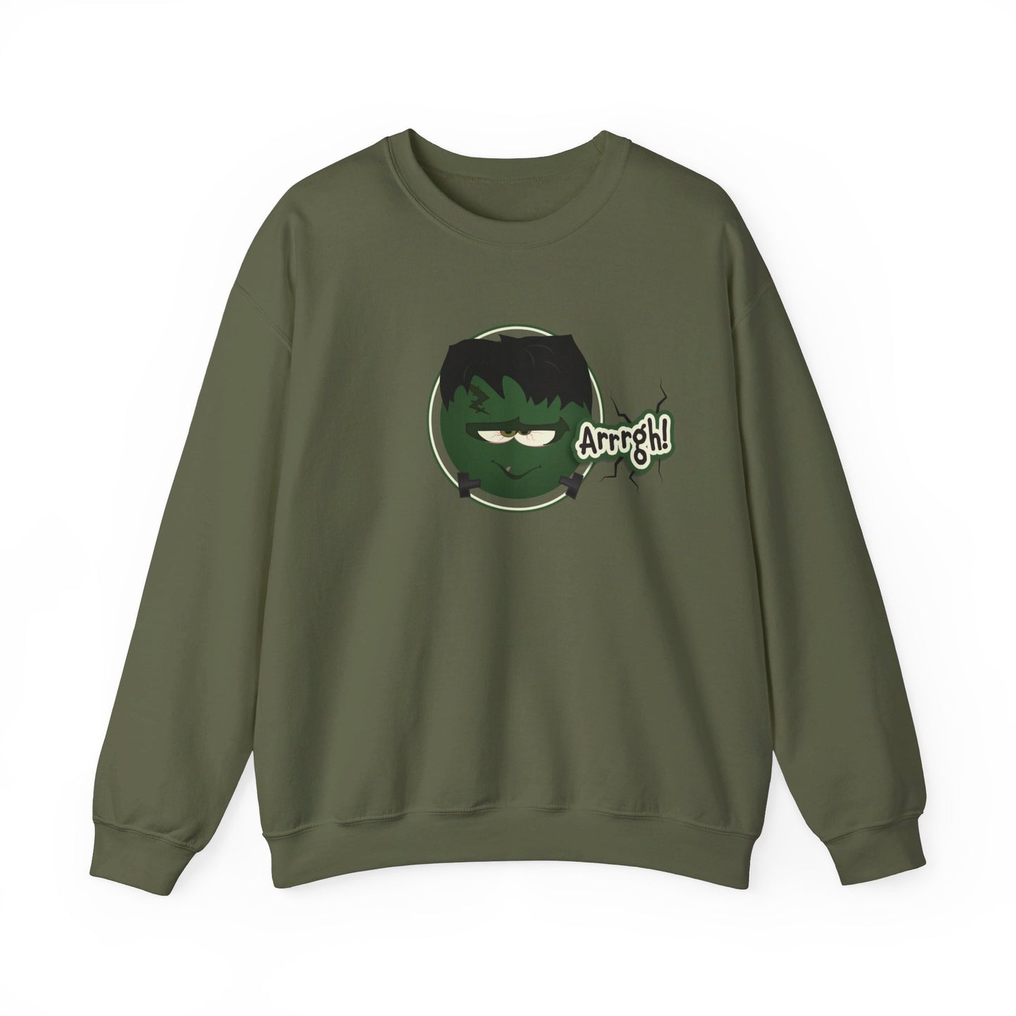 Sweatshirt Crew neck Men's Clothing Regular fit Sweatshirts Unisex Women's Clothing Military Green