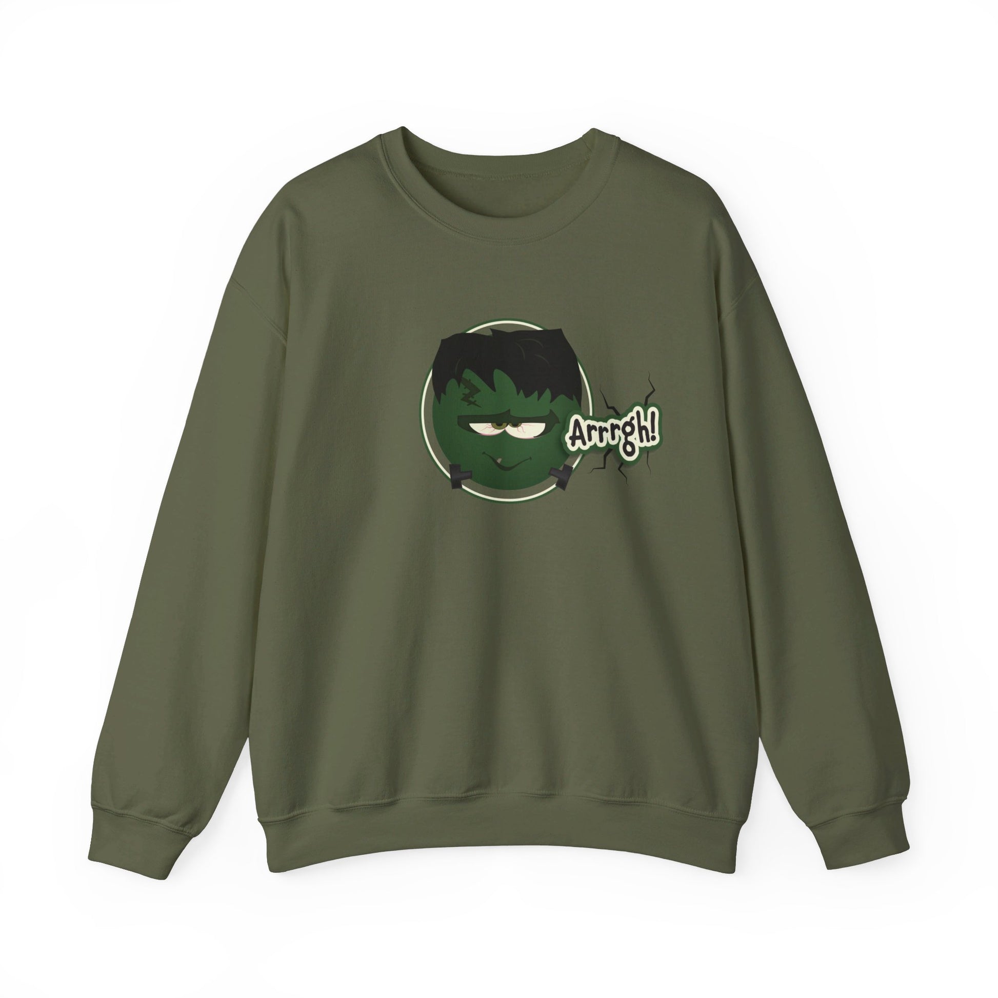 Sweatshirt Crew neck Men's Clothing Regular fit Sweatshirts Unisex Women's Clothing Military Green